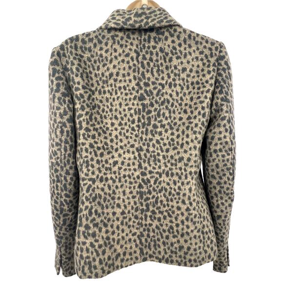 Ann Taylor LOFT Blazer Women's Size 2 Leopard Print Structured Lined Wool Blend - Picture 5 of 8